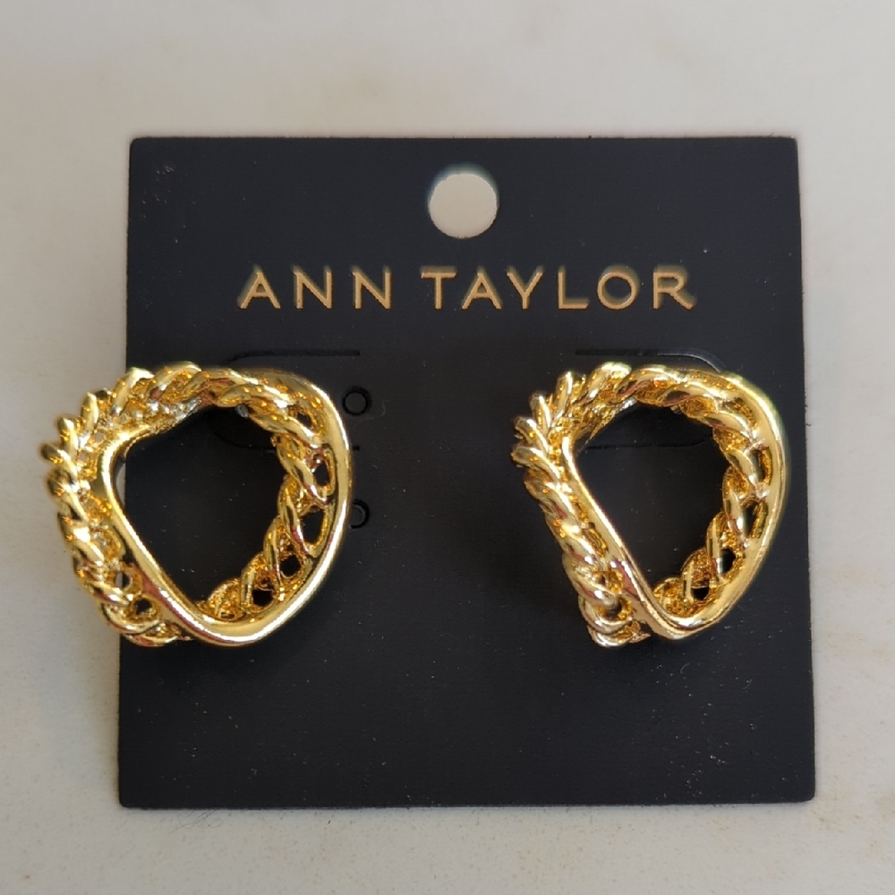 Ann Taylor Gold Braided Loop Earrings